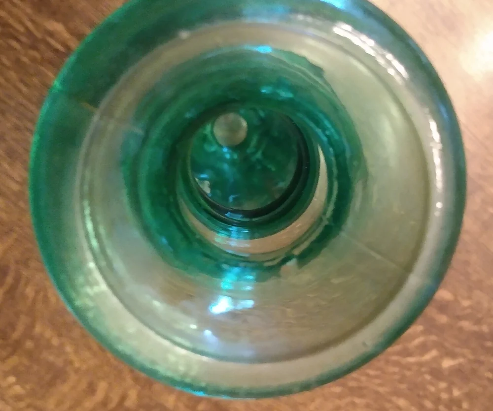 Vintage Green Glass Bud Vase or Candlestick Holder (2) - Picture 3 of 16